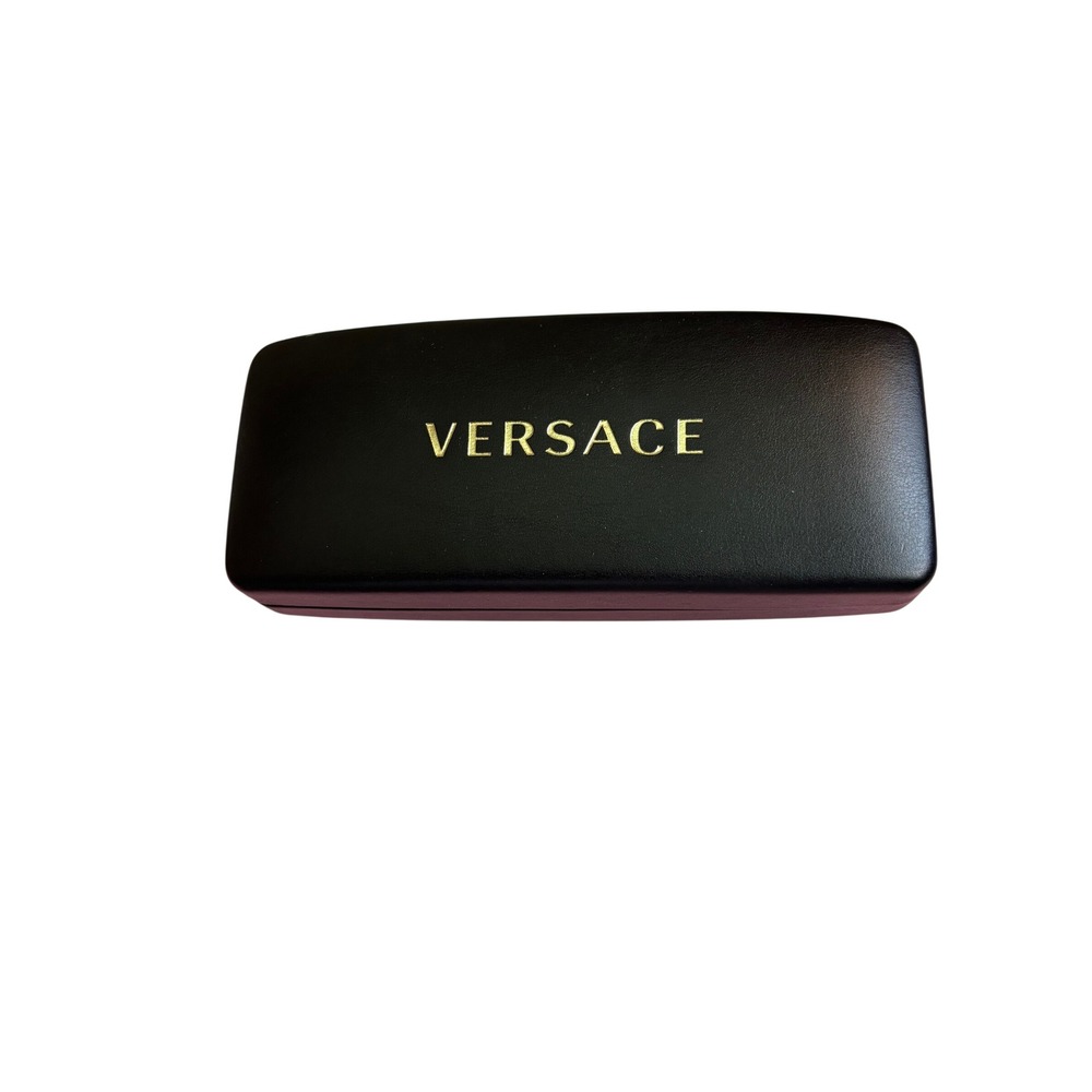 Versace Black Hardshell Sunglasses Eyeglasses Case Gold Logo Clamshell